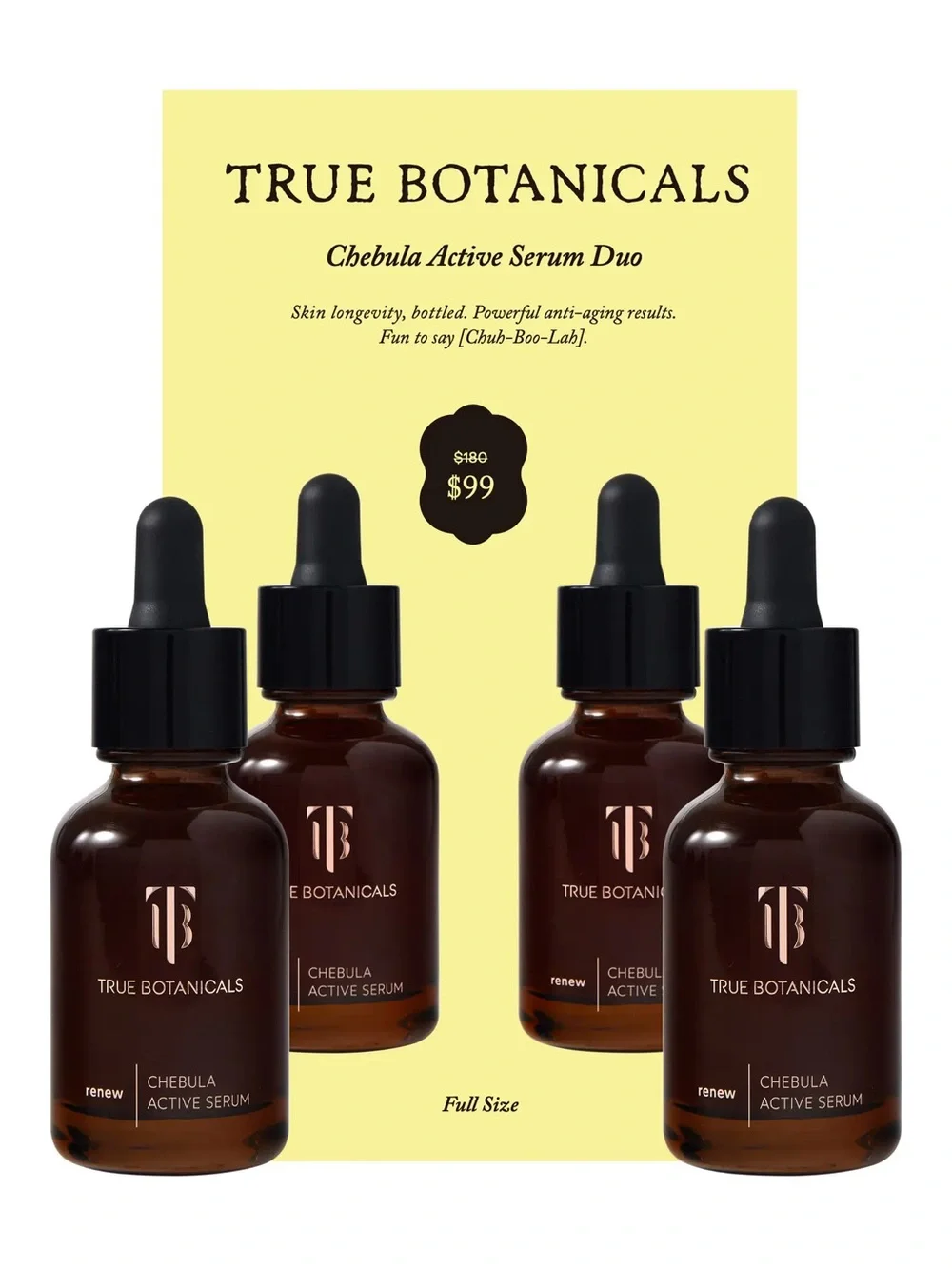 True Botanicals Chebula Active Serum Duo ($180 value) - Brand New + Sealed!